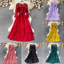 Elegant Floral Lace Pleated