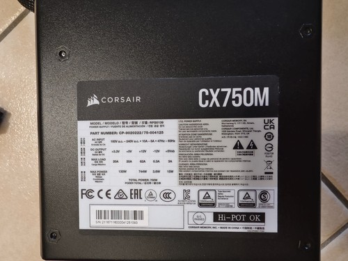 Alimentatore corsair cx750m - alimentatore,