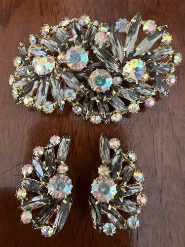 Vintage set spilla orecchini - vintage,