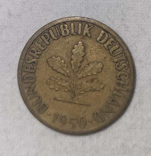 Moneta pfennig anno 1950 - moneta, anno-