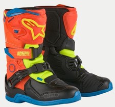 Stivali cross bambino Alpinestars TECH 3S KIDS BOOTS orange fluo enamel blu