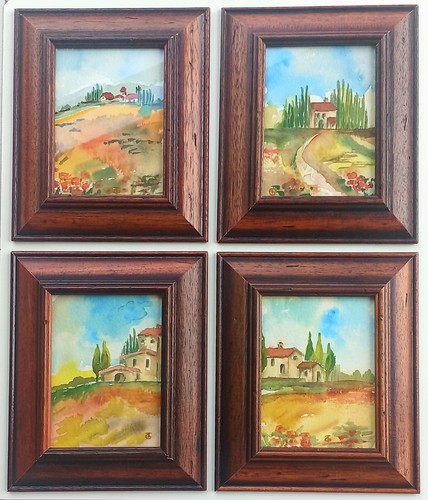 Quadri acquerello seta - quadri, set