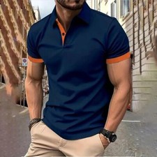 Polo uomo moda elegante maglietta patchwork estiva elegante regalo spiaggia