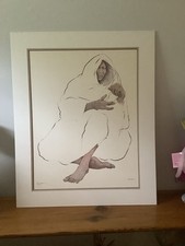 Ed Singer Navajo donna litografia firmata a mano.  Stampa?