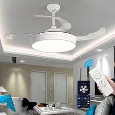 Plafoniera Ventilatore da Soffitto LED 60W 6 Velocità 106CM Telecomando APP