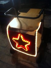 Scrivania Tavolo Seggiolino legno naturale metallo rosso a rotelle per computer