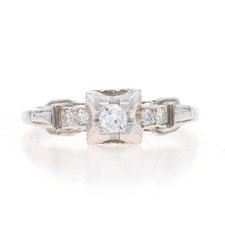 Oro Bianco Diamante Art Déco