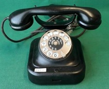 ANTICO RARO TELEFONO FISSO A DISCO SIEMENS MILANO MOD. 27 BACHELITE NERA. ZZZ2