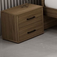 Comodino 2 cassetti noce