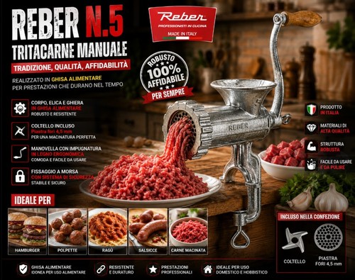 Tritacarne manuale reber - tritacarne,