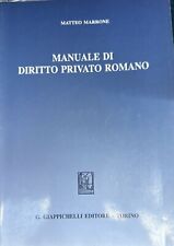 Manuale di diritto privato romano Marrone  Giappichelli 9788834845783