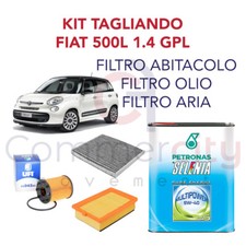 KIT TAGLIANDO FILTRI UFI + FILTRO GPL + OLIO SELENIA GAS FIAT 500L 1.4 120CV 