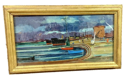 Dipinto figure livorno 1975 - dipinto,