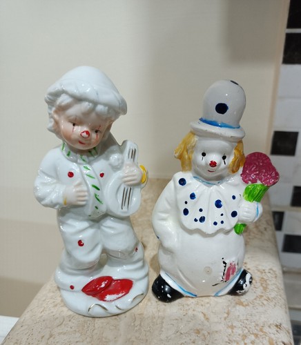 Coppia statuine vintage clown - coppia,