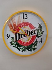 OROLOGIO DREHER BIRRA METALLO VETRO PUBBLICITARIO BAR OSTERIA CUCINA CASA
