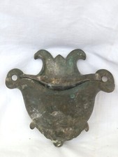 Acquasantiera Bronzo Decorata Soprammobile Collezione Vintage Antiquariato