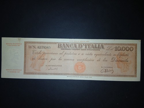 10000 lire titolo provvisorio - lire,