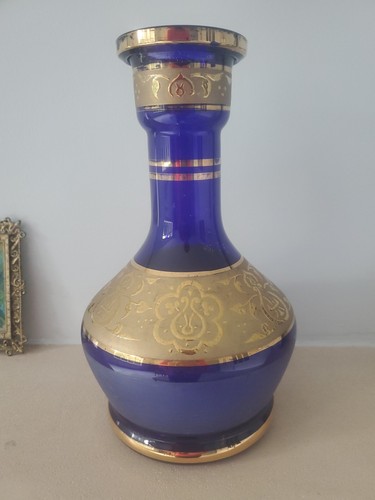Caraffa vaso vetro oro - 18, kt