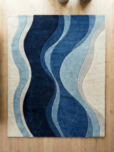 Tappeto onde astratte blu - onde,