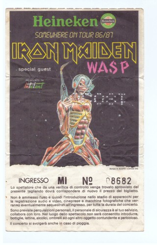 Iron maiden wasp biglietto - wasp,
