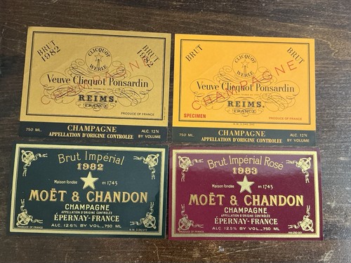 Vintage champagne wine labels - champagne,