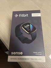Fitbit Sense GPS 40mm Cassa in Acciaio Inossidabile con Cinturino Sportivo Nero