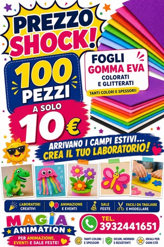 100 fogli gomma eva - fogli,