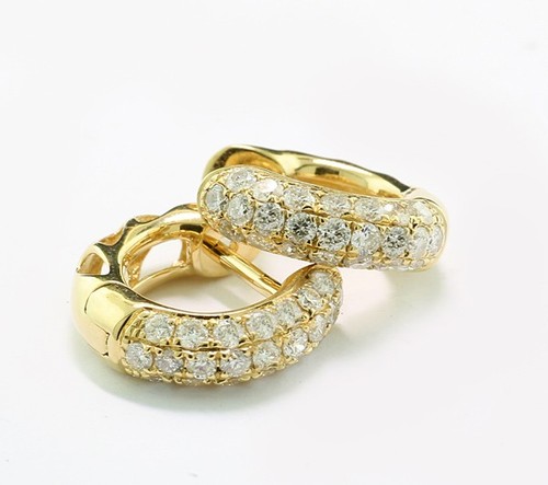 Creolen brillanti con diamanti - creolen,