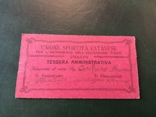 Calcio Tessera Football Club Unione Sportiva Catanese Catania 1923 Rara