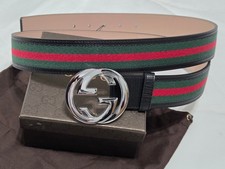 Cintura uomo Gucci nera verde