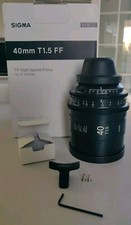 Sigma Prime 40mm T1.5 Cine Lens (FF, PL Mount, Meters) - Perfect Condition