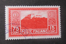 ITALIA ITALY 1929 REGNO "Montecassino" 75c + 15c carminio USED  ss.265