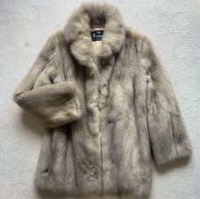 Pelliccia Vera Pelliccia Cappotto Visone Zaffiro Mezza Lunghezza Spessore Taglia M