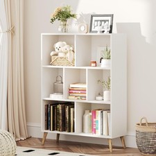 Libreria in legno bianco 7