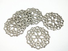 4pz ciondoli connettori filigrana fiore in metallo 29mm nickel free bijoux