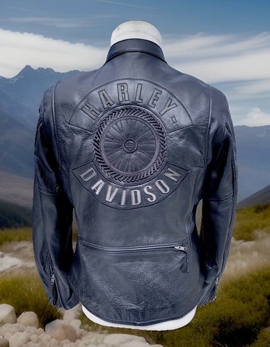 Giacca pelle nera harley - giacca,