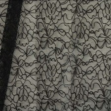 TESSUTO STOFFA PIZZO ELASTICIZZATO NERO VENDITA AL METRO/ ALTEZZA CM 150