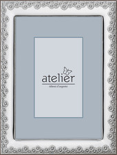 CORNICE PORTAFOTO IN ARGENTO  PORTA FOTO ATELIER RETRO LEGNO WENGE' M1078 9X13
