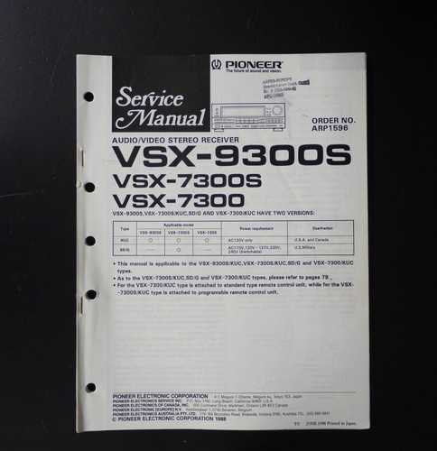Originale pioneer vsx 9300s - pioneer, vsx-9300s