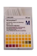 N°100 Strisce Cartine Tornasole indicatore pH scala 0-14 Merck® Germany