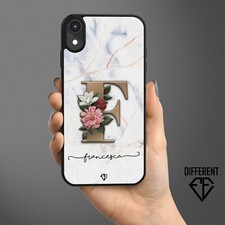 Cover personalizzata con lettere e nome, custodia per cellulare, effetto marmo 