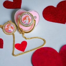 Ciuccio personalizzato con catena - doppia immagine - 