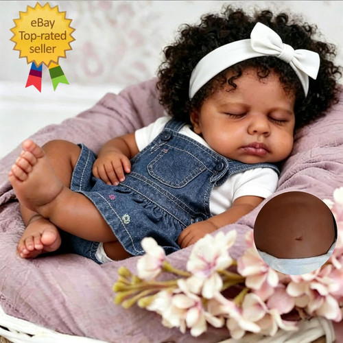 Black reborn baby dolls - black,