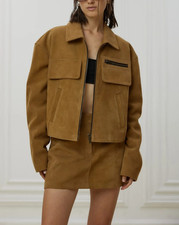 Giacca in pelle scamosciata