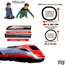 Pista Treno Frecciarossa 500 ETR a batteria con 1 locomotiva 1 vagone 4,02 MT