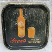 Vassoio Pubblicitario In Latta Scotch Whisky Grants Stand Fast Anni '50 T1011