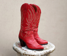 Stivali pelle rossi texani donna Andrew Geller vintage numero 36
