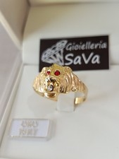 Anello Uomo Testa Leone in Oro
