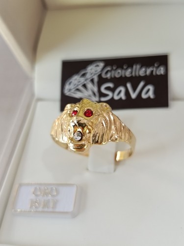 Anello uomo testa leone - uomo, oro