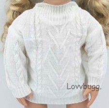 American Girl© White Cable Sweater Fisherman 18"  15" Doll Clothes FREESHIP ADDS